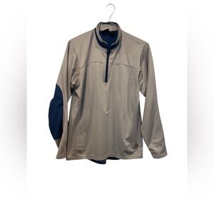 Mountain‎ Hardwear Men’s Gray Blue Quarter Zip Pullover Polyester Size Large EUC